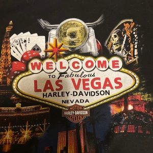 Harley Davidson Graphic Tee Shirt Las Vegas Medium